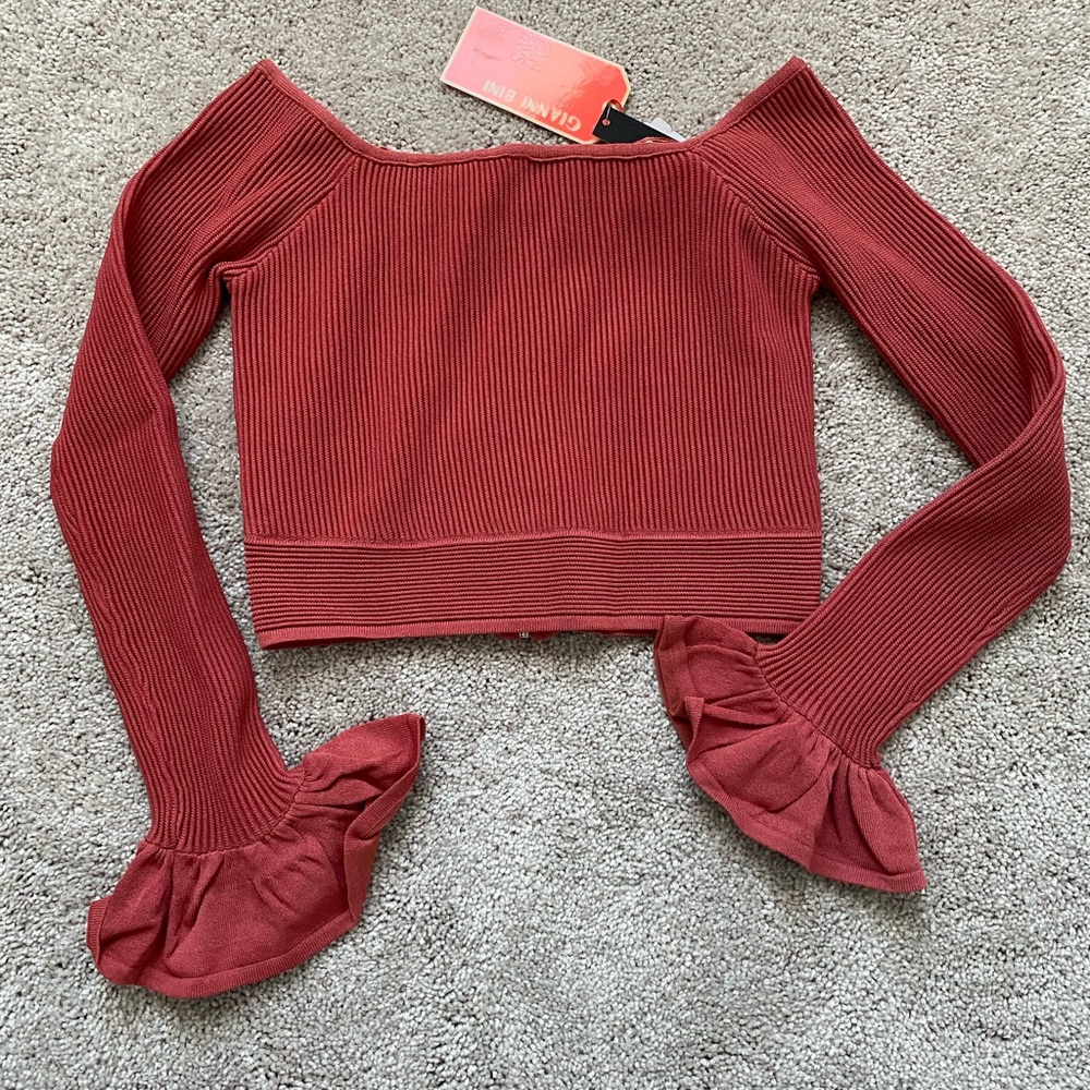 Gianni Bini Bandage Crop Top Size Small Brick Color